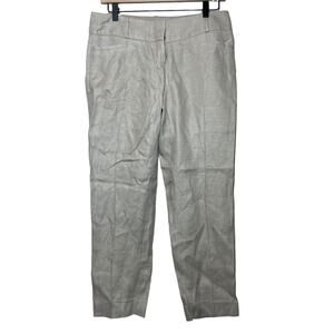 The Limited Women's 100% Linen Tan Straight Leg Trouser Pants Size 4 Midrise